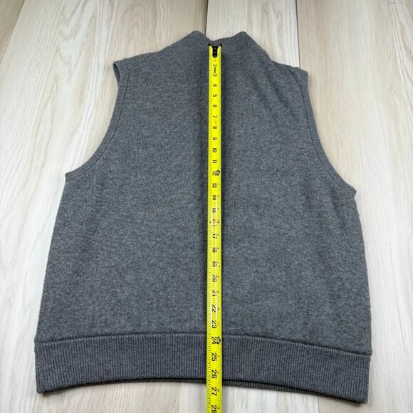 Vince Mens Gray Stand Up Wool Cashmere Sleeveless Full Zip Thick Vest Size XL - Picture 12 of 12